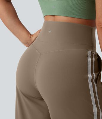 Halara UltraSculpt™ High Waisted Tummy Control Color Block Stripes Yoga Baggy Pants with Pockets