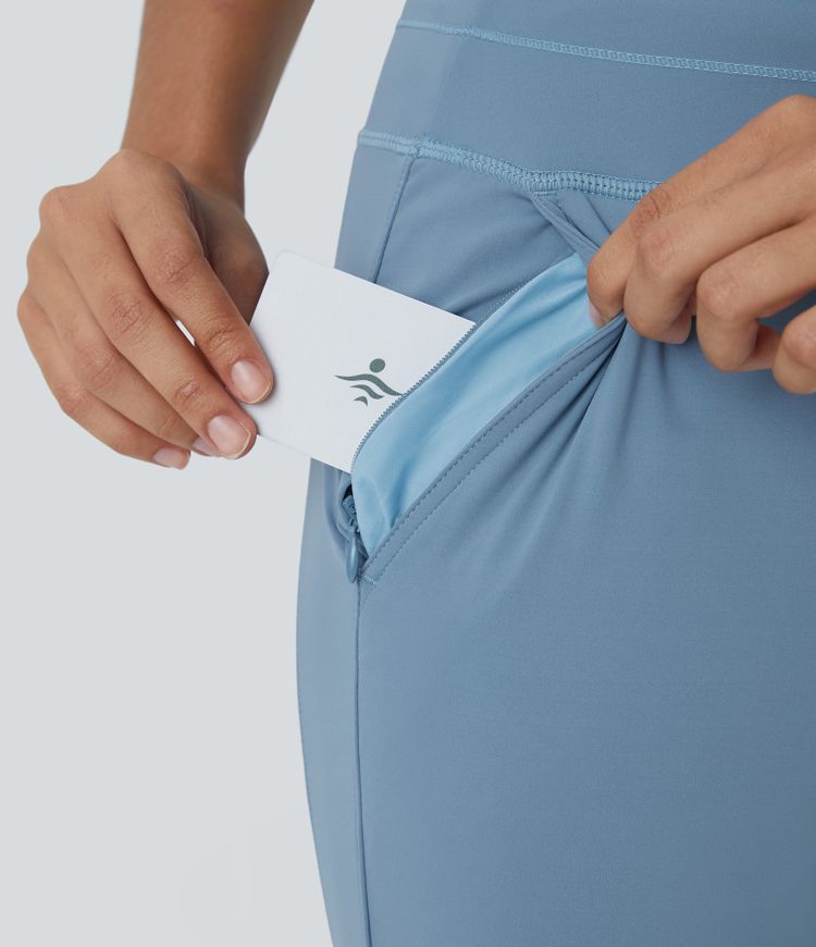 SoftlyZero™ Plush High Waisted Drawstring Side Pocket Plain Full Length Women Track Running Joggers