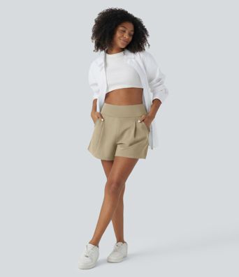 DayStretch High Waisted Work Baggy Shorts 4'' with Pockets DayStretch High Waisted Work Baggy Shorts 4'' with Pockets
