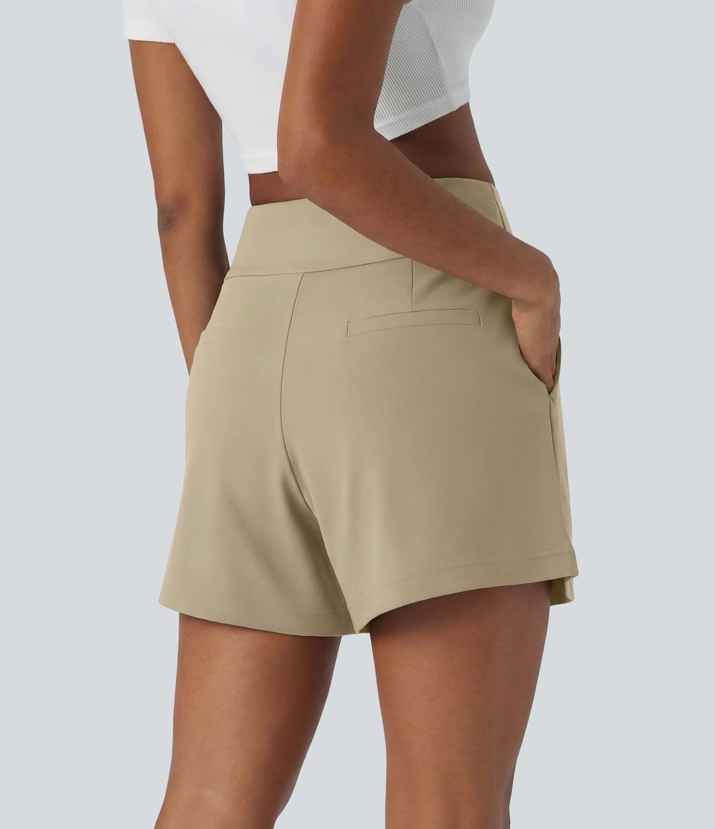 DayStretch High Waisted Work Baggy Shorts 4'' with Pockets DayStretch High Waisted Work Baggy Shorts 4'' with Pockets