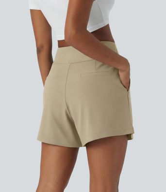 DayStretch High Waisted Work Baggy Shorts 4'' with Pockets DayStretch High Waisted Work Baggy Shorts 4'' with Pockets