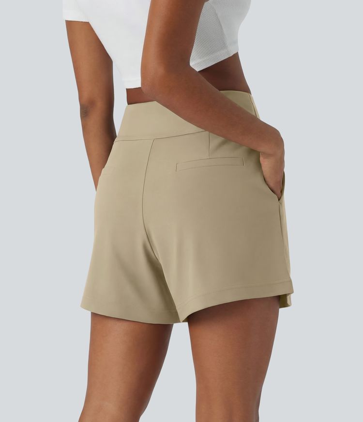 DayStretch High Waisted Work Baggy Shorts 4'' with Pockets DayStretch High Waisted Work Baggy Shorts 4'' with Pockets