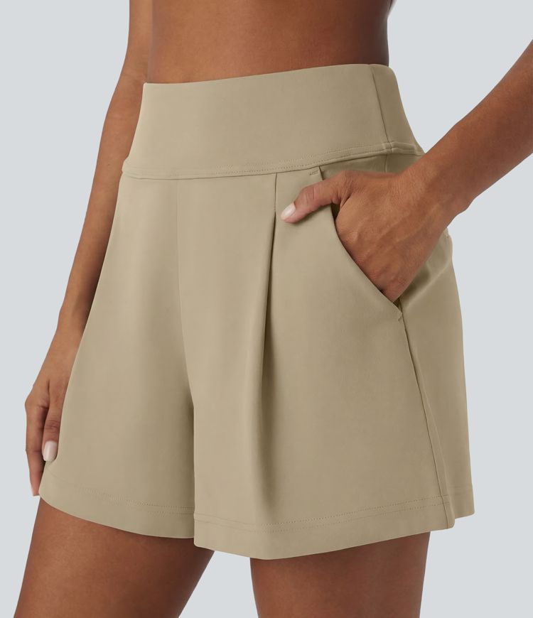DayStretch High Waisted Work Baggy Shorts 4'' with Pockets DayStretch High Waisted Work Baggy Shorts 4'' with Pockets