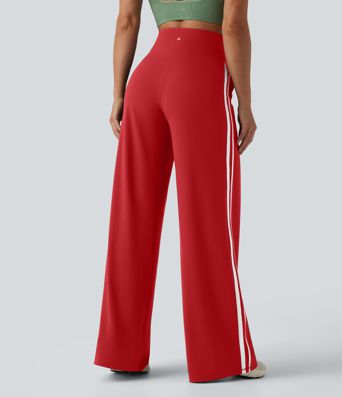 Halara UltraSculpt™ High Waisted Tummy Control Color Block Stripes Yoga Baggy Pants with Pockets