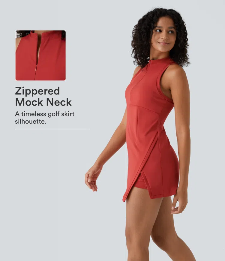 Valiant Poppy Zipper RacerPocket 2-Piece Mini Tennis Active Dress / 1