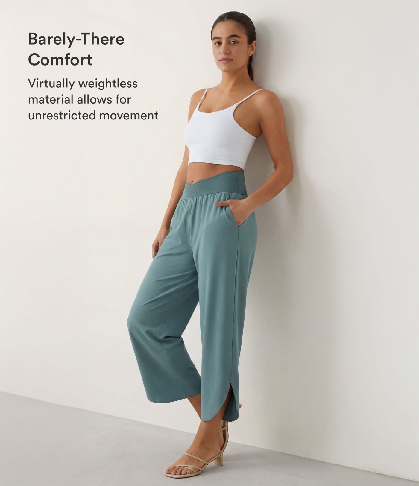 Breezeful™ High Waisted Crossover Quick Dry Resort Pants with Pockets