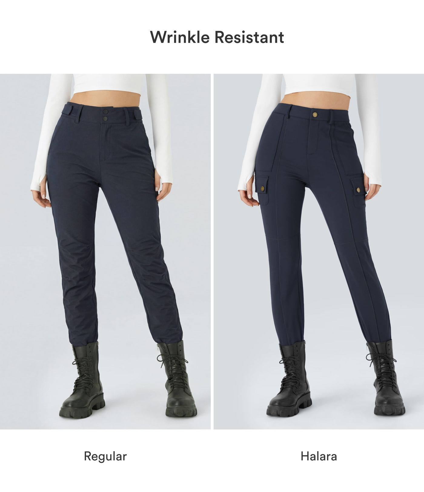 DayStretch High Waisted Zipper Pockets Solid Skinny Cargo Pants