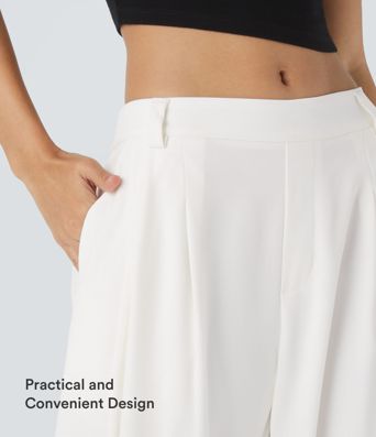 Halara Flex™ Mid Rise Pocket Barrel Leg Work Pants