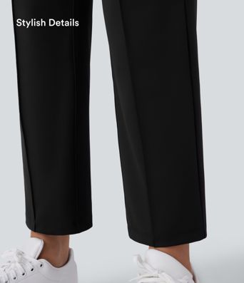 Mid High Waisted Quick Dry Women Straight Leg with Pockets Casual work Golf Pants-UPF40+