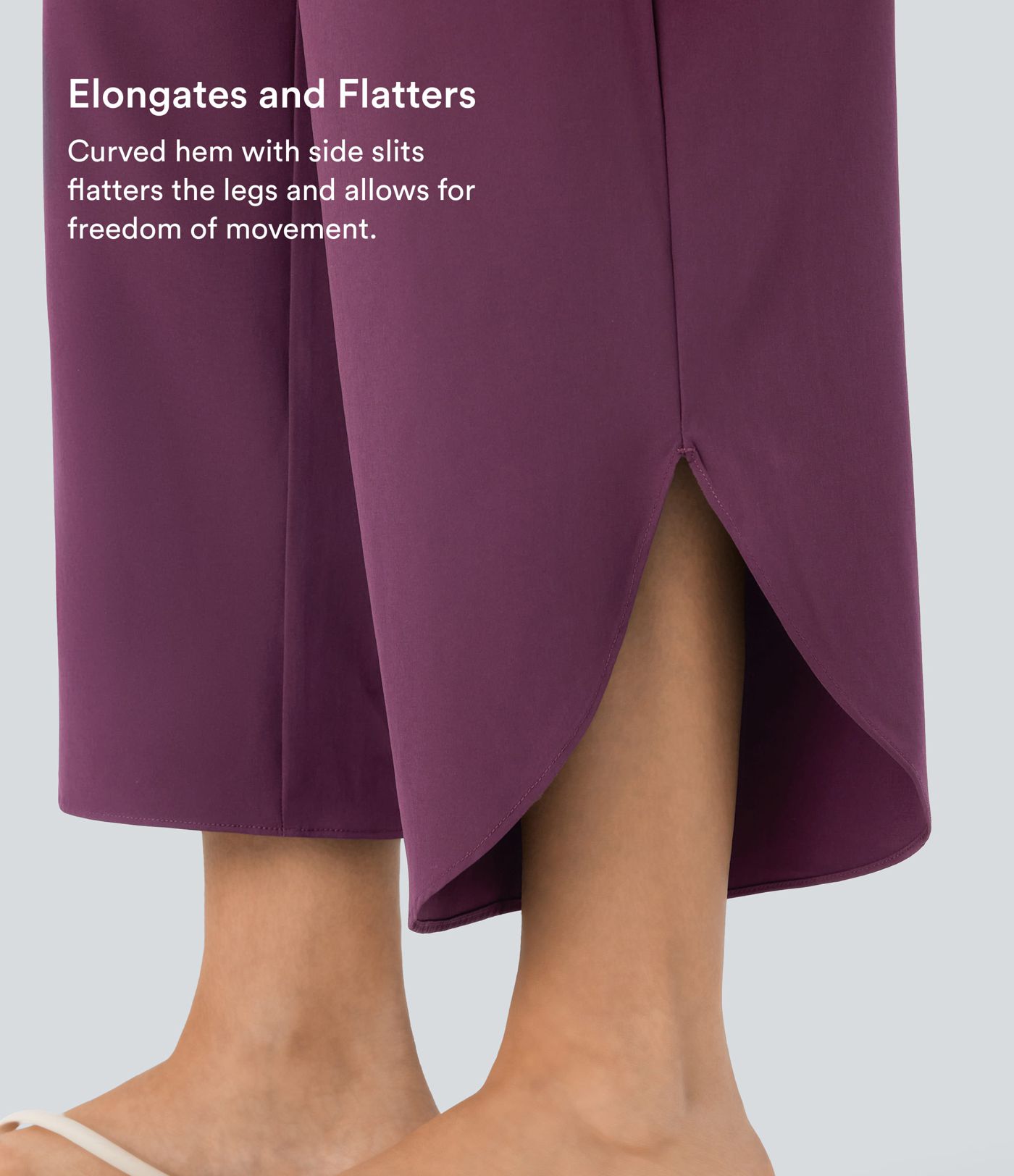 Breezeful™ High Waisted Tummy Control Split Hem Quick Dry Resort Pants with Pockets