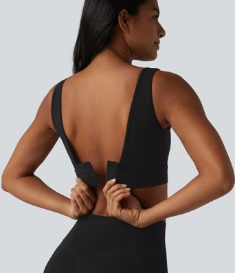 Halara Ultrasculpt™ treniņu sporta krūšturis ar piemērotu krūšturi, vidējs atbalsts, bez muguras, ar regulējamu sprādzi