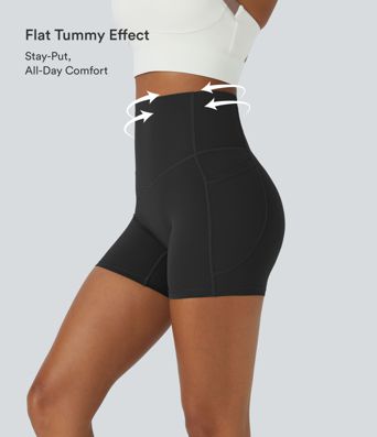 Halara UltraSculpt™ High Waisted Tummy Control Side Pocket Shaping Training Biker Shorts 5''
