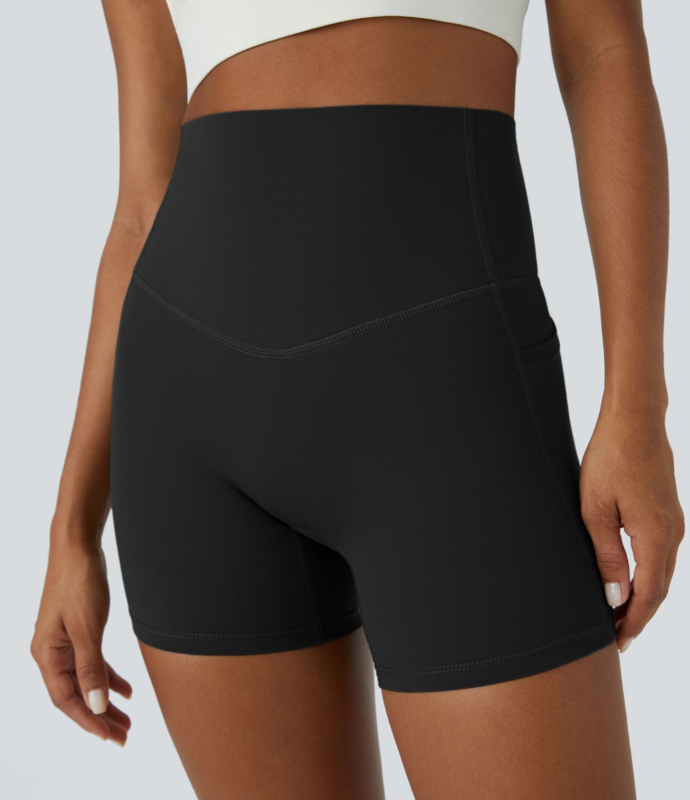 Halara UltraSculpt™ High Waisted Tummy Control Side Pocket Shaping Training Biker Shorts 5''