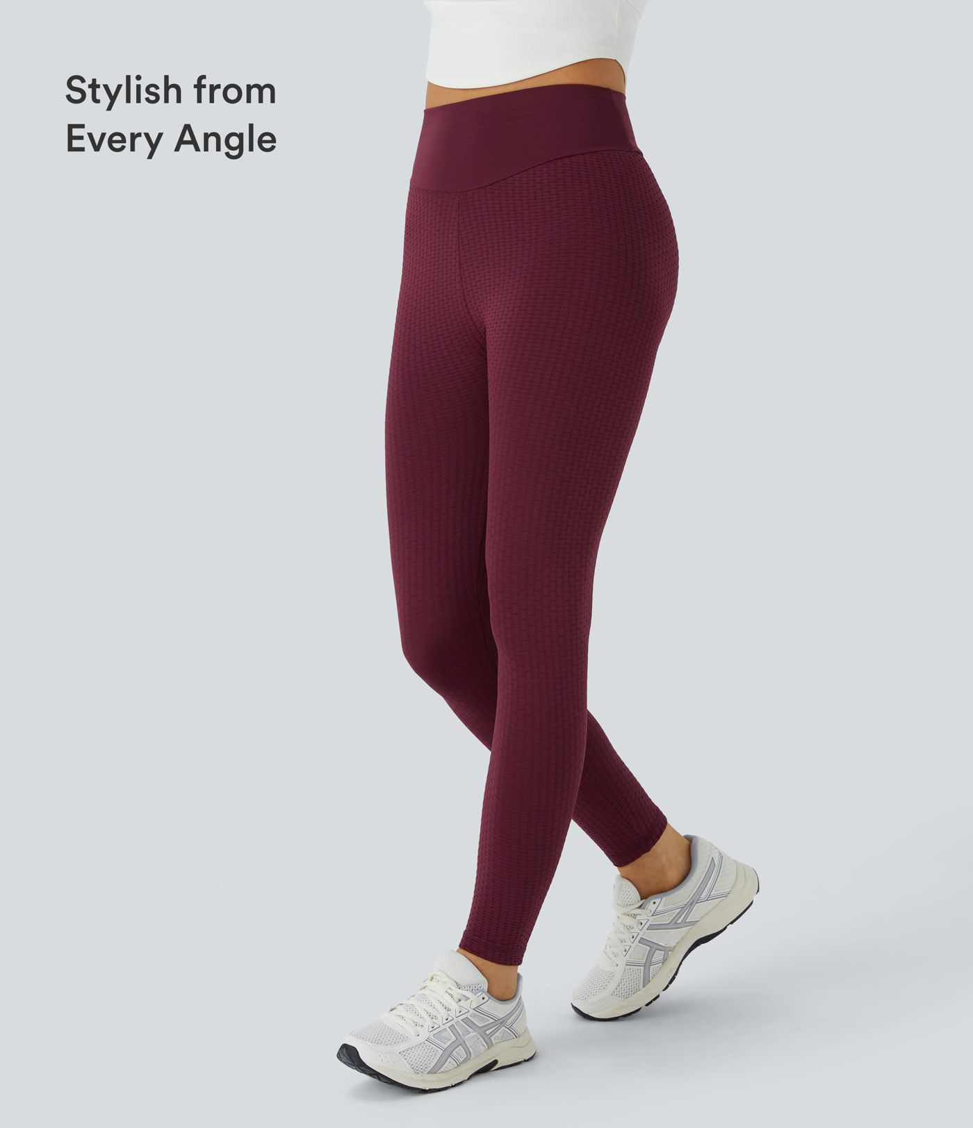 Leggings Sculptants Taille Haute à Motif Jacquard Effet Lifting des Fesses