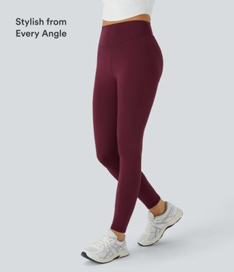 Leggings Sculptants Taille Haute à Motif Jacquard Effet Lifting des Fesses