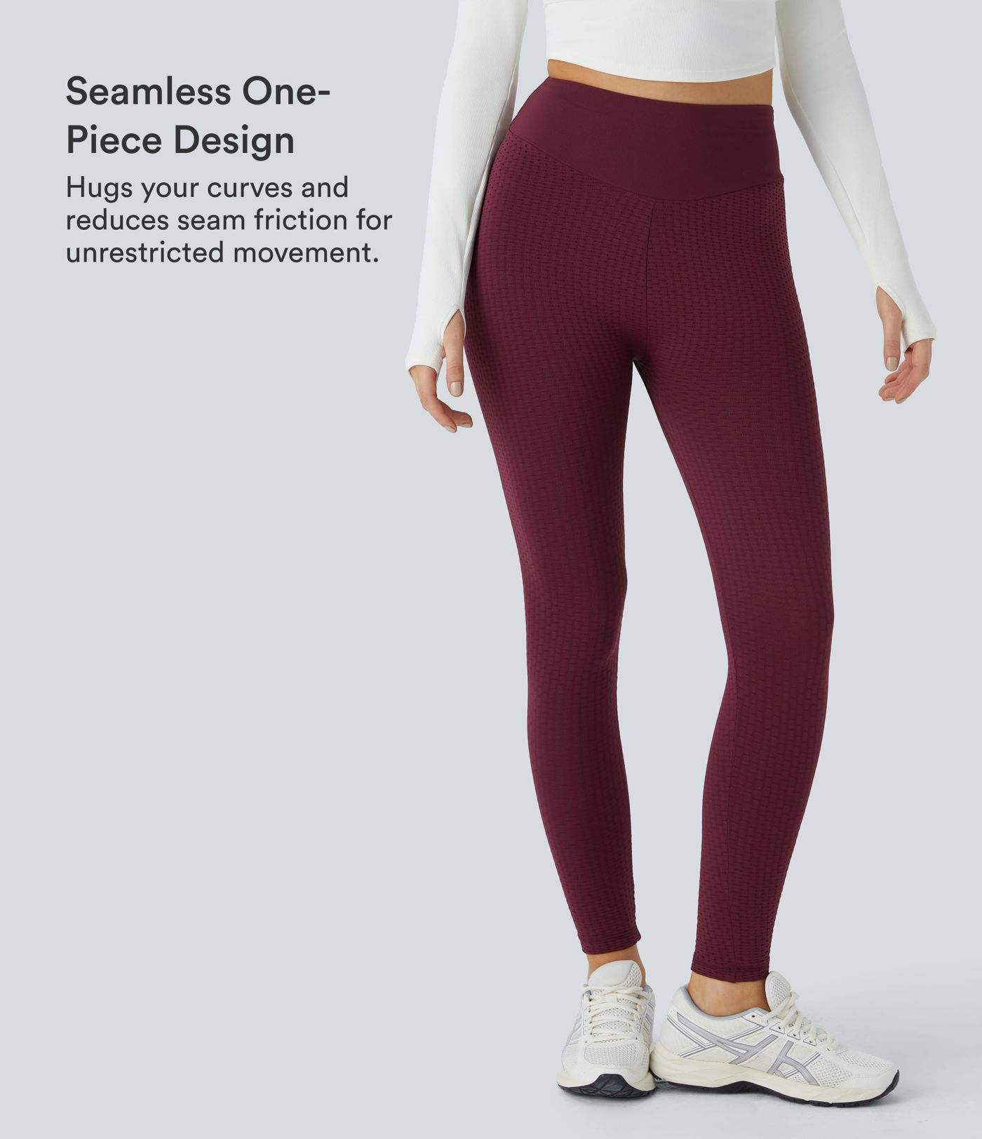 Leggings Sculptants Taille Haute à Motif Jacquard Effet Lifting des Fesses