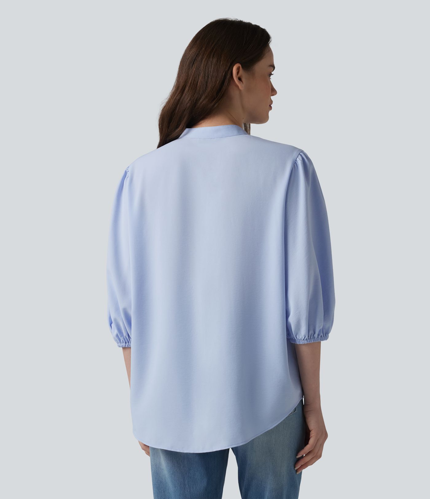 Chemise décontractée manches 3/4 bouffantes