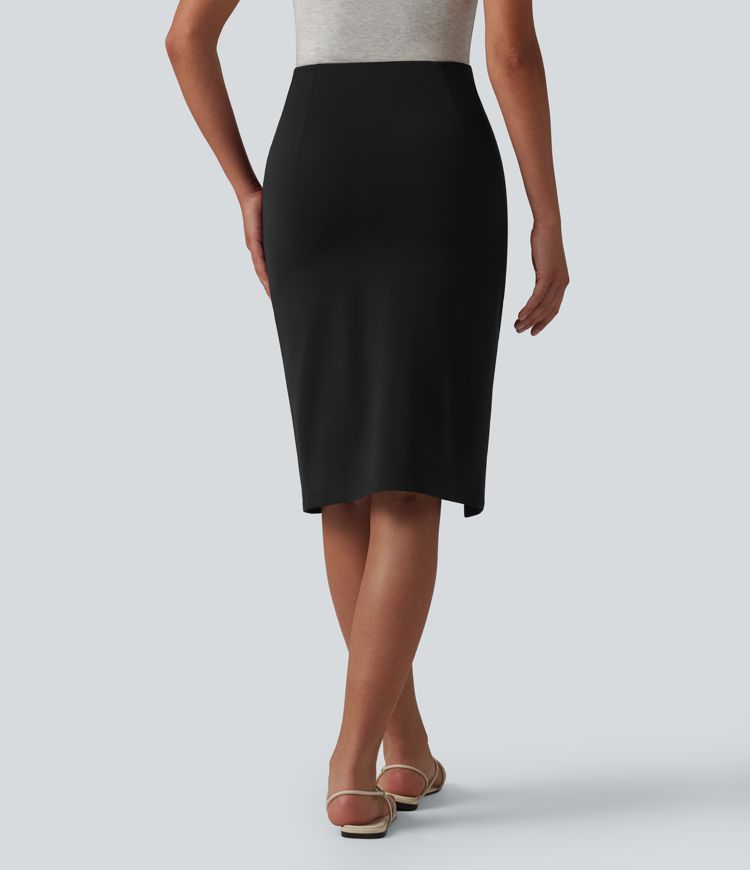 High Waisted Bodycon Knee Length Casual Skirt