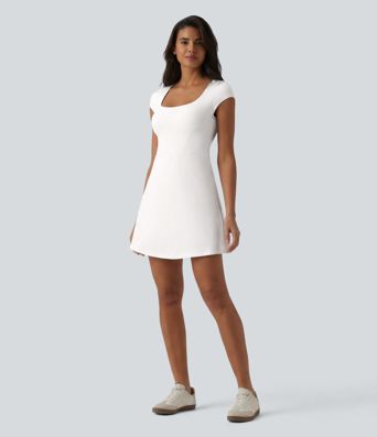 Softlyzero™ Plush Squzre Neck Corset 2-in-1 Mini Casual Dress with Pocket