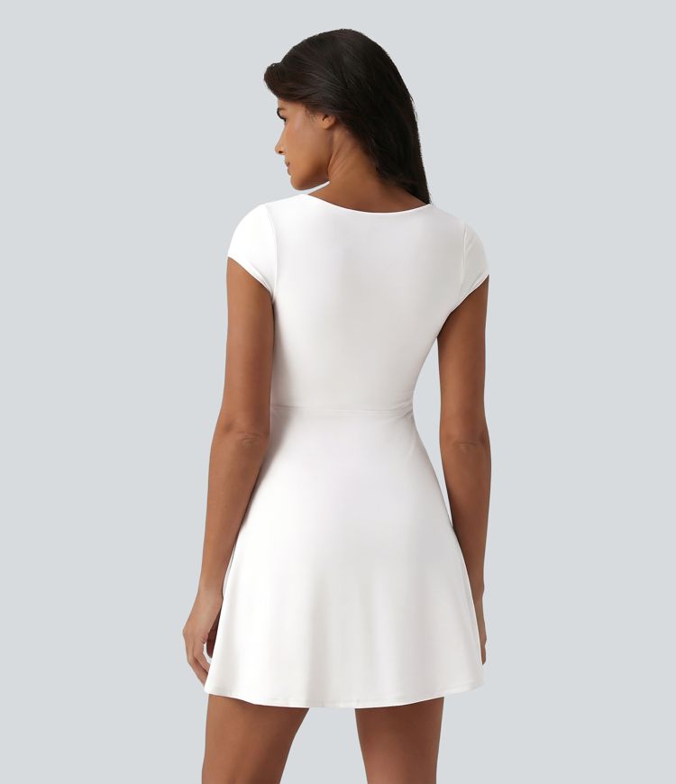 Softlyzero™ Plush Squzre Neck Corset 2-in-1 Mini Casual Dress with Pocket