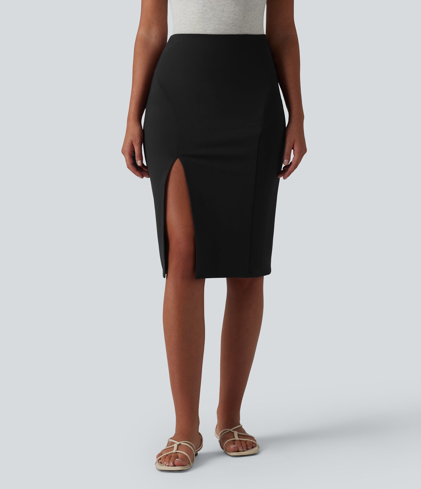 High Waisted Bodycon Knee Length Casual Skirt