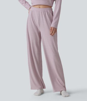 High Waisted Stripes Baggy Lounge Pants