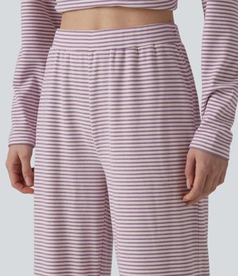 High Waisted Stripes Baggy Lounge Pants