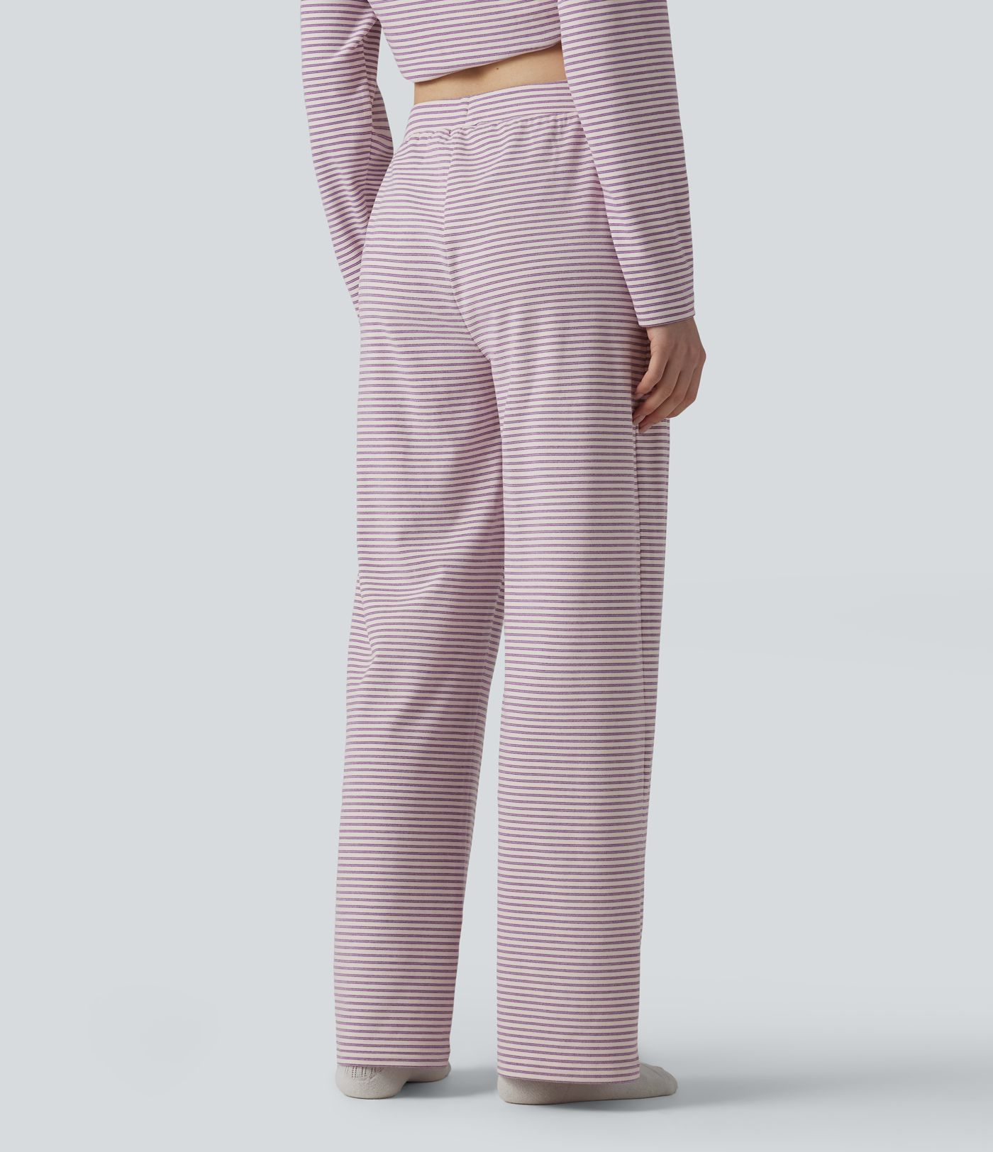 High Waisted Stripes Baggy Lounge Pants