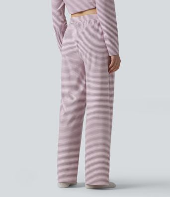 High Waisted Stripes Baggy Lounge Pants