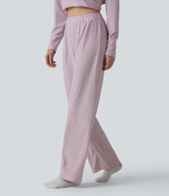 High Waisted Stripes Baggy Lounge Pants