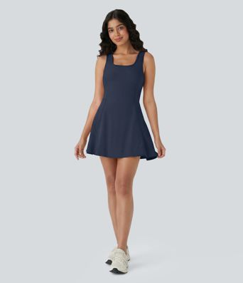 SoftlyZero™ Airy U Neck 2-in-1 Pocket Mini Cool Touch Dance Active Dress