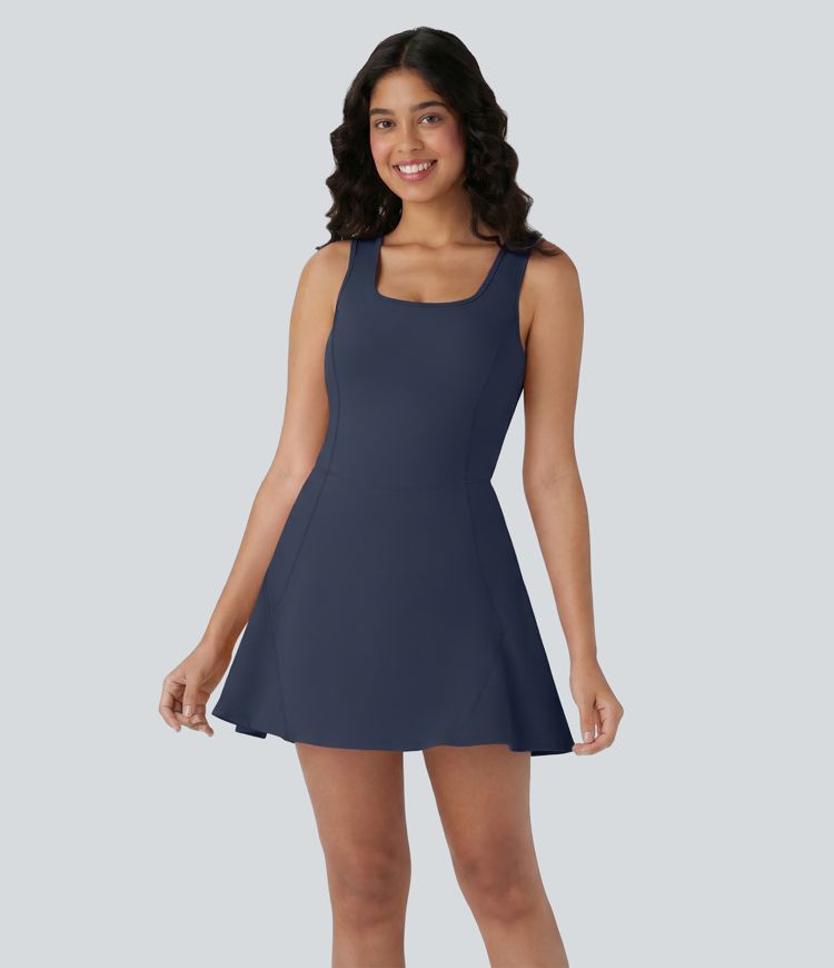 SoftlyZero™ Airy U Neck 2-in-1 Pocket Mini Cool Touch Dance Active Dress