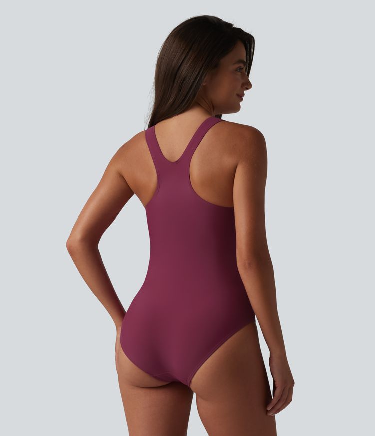 Built-in Bra Tummy Control Leopard Print One-Piece Swimsuit