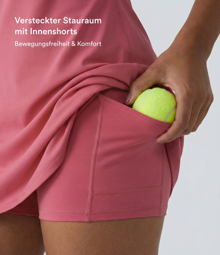 Softlyzero™ Plush rückenfreies 2-in-1-Flare-Trainingskleid – Wannabe – Easy Peezy