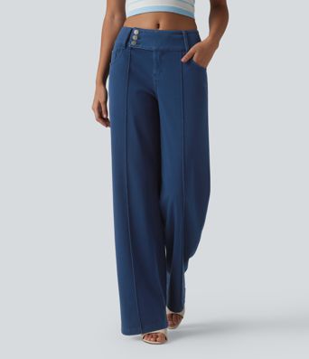 Halara Flex™ Low Rise Straight Leg Colorful Work Jeans with Pockets