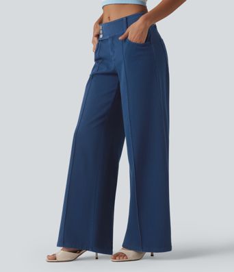 Halara Flex™ Low Rise Straight Leg Colorful Work Jeans with Pockets