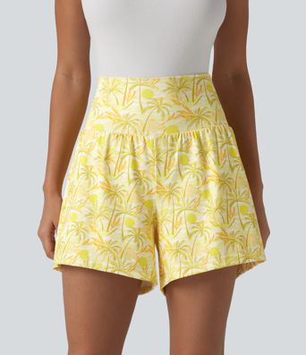 Short hawaïen 2 en 1 taille haute 12,5 cm avec poches