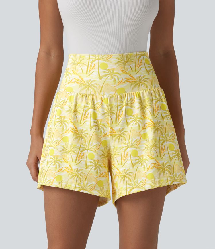 Short hawaïen 2 en 1 taille haute 12,5 cm avec poches