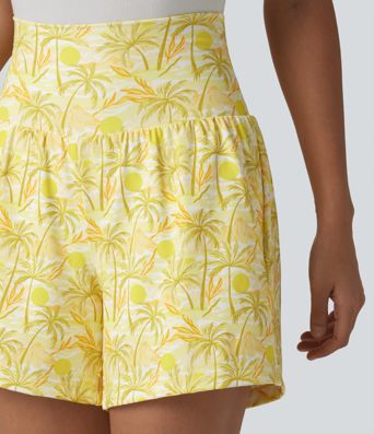 Short hawaïen 2 en 1 taille haute 12,5 cm avec poches