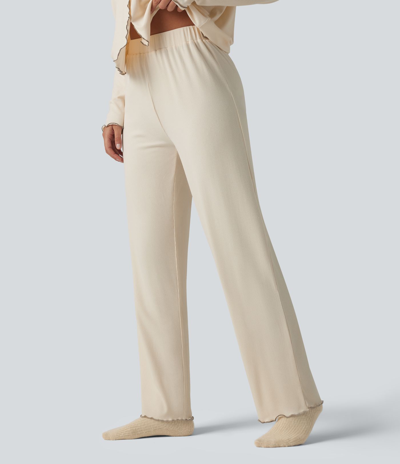 Pantalon d’intérieur taille haute ourlet à volants