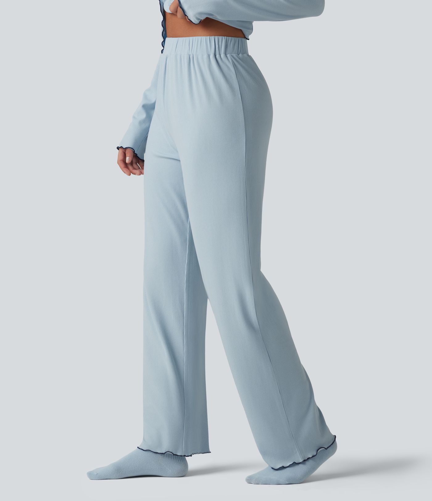 Pantalon d’intérieur taille haute ourlet à volants Pantalon d’intérieur taille haute ourlet à volants