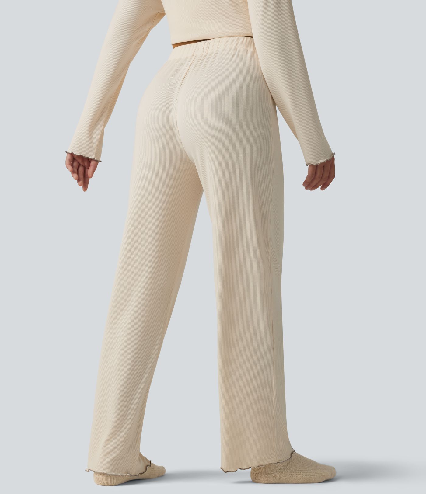 Pantalon d’intérieur taille haute ourlet à volants