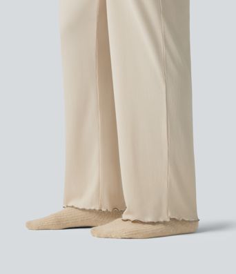 Pantalon d’intérieur taille haute ourlet à volants