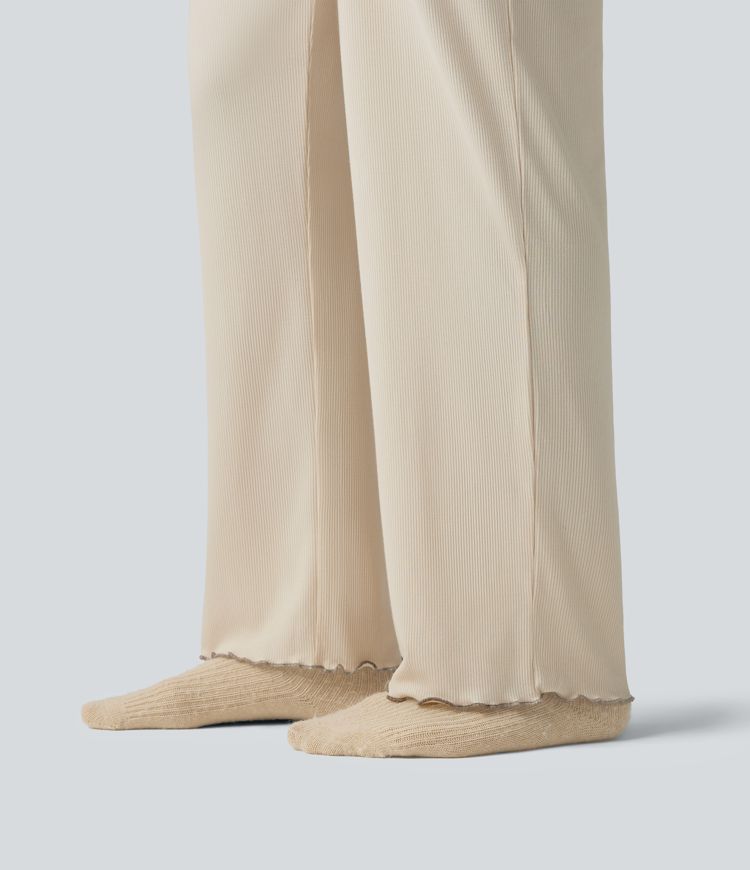 Pantalon d’intérieur taille haute ourlet à volants