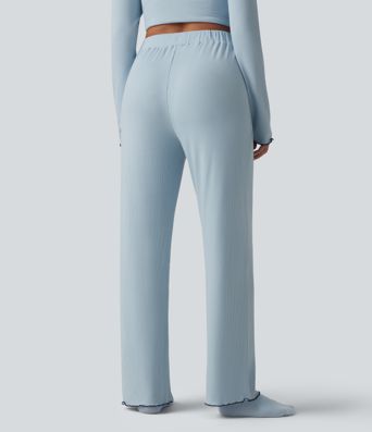 Pantalon d’intérieur taille haute ourlet à volants Pantalon d’intérieur taille haute ourlet à volants