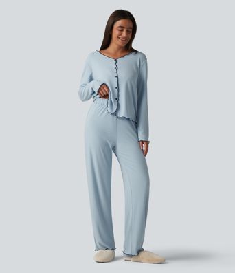 Pantalon d’intérieur taille haute ourlet à volants Pantalon d’intérieur taille haute ourlet à volants
