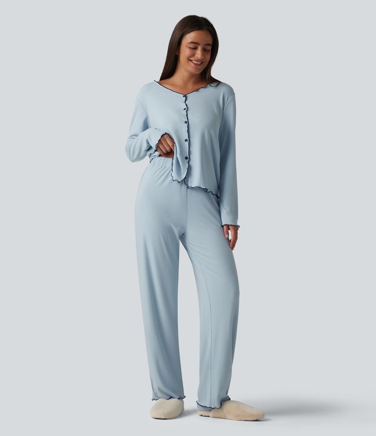Pantalon d’intérieur taille haute ourlet à volants Pantalon d’intérieur taille haute ourlet à volants