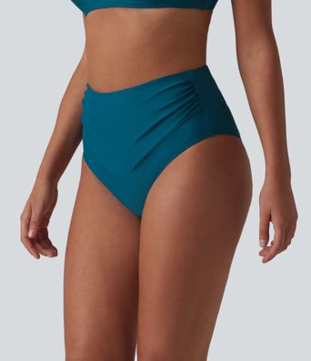 High Waisted Tummy Control Ruched Bikini Bottom Swimsuit High Waisted Tummy Control Ruched Bikini Bottom Swimsuit