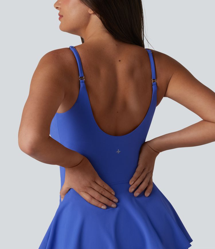 SoftlyZero™ Airy Built-in Bra 2-in-1 Tiered Cool Touch Mini Tennis Active Dress with Pockets-Easy Peezy Edition-UPF50+ SoftlyZero™ Airy Built-in Bra 2-in-1 Tiered Cool Touch Mini Tennis Active Dress with Pockets-Easy Peezy Edition-UPF50+