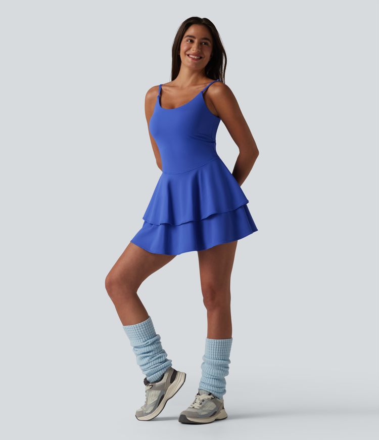 SoftlyZero™ Airy Built-in Bra 2-in-1 Tiered Cool Touch Mini Tennis Active Dress with Pockets-Easy Peezy Edition-UPF50+ SoftlyZero™ Airy Built-in Bra 2-in-1 Tiered Cool Touch Mini Tennis Active Dress with Pockets-Easy Peezy Edition-UPF50+